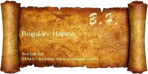 Bogdán Hanna névjegykártya